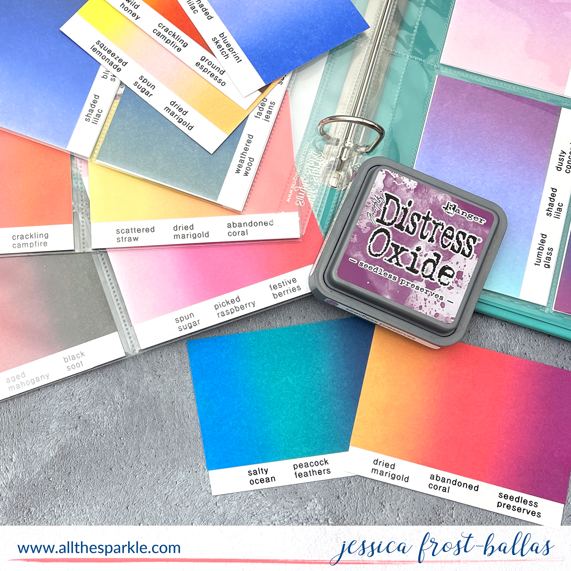 VIDEO: Distress Oxide Ink Blending Combinations and Swatch Book - all the  sparkle