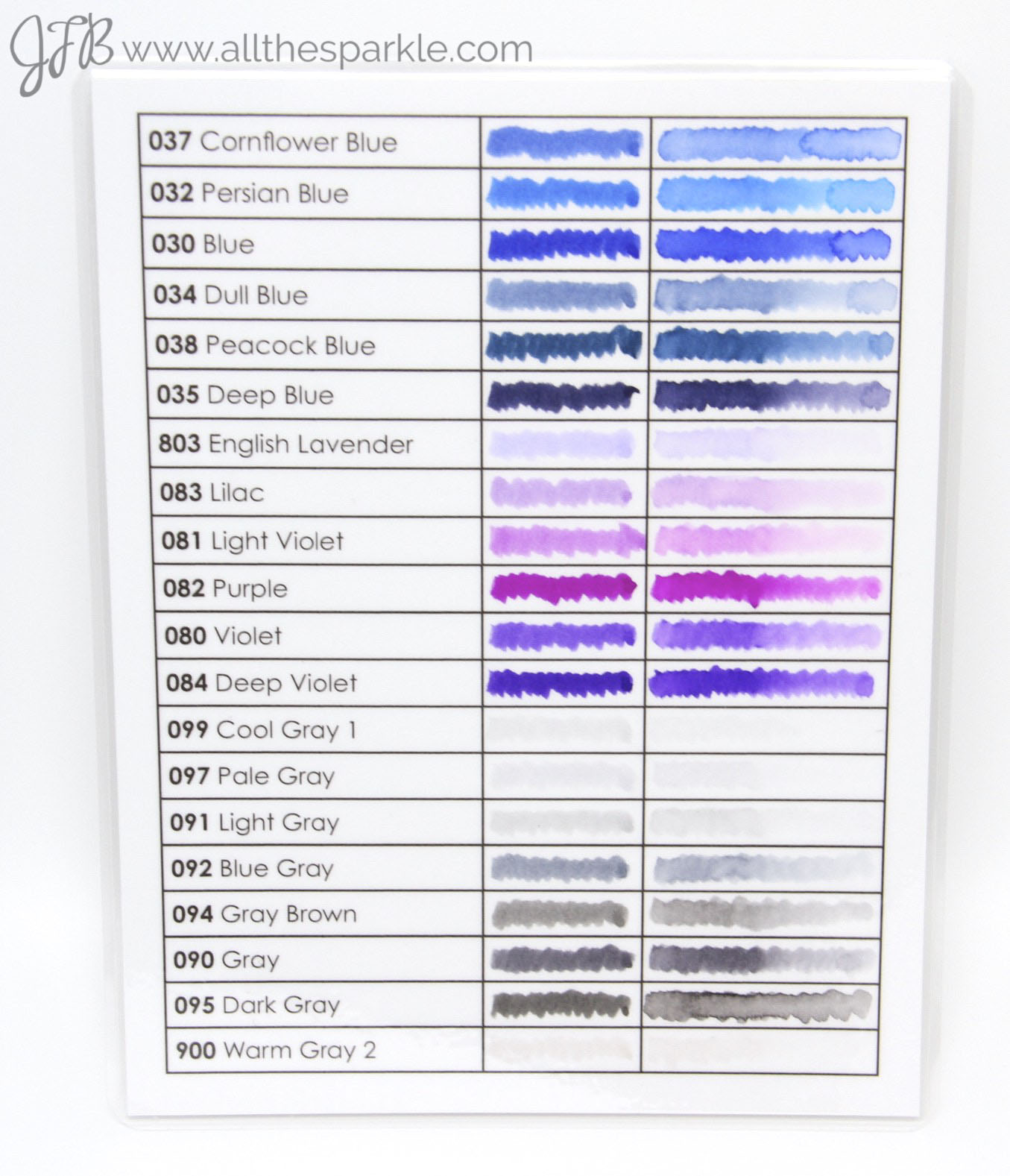 Zig Clean Color Real Brush Swatch Card Download and a revelation! - all the  sparkle